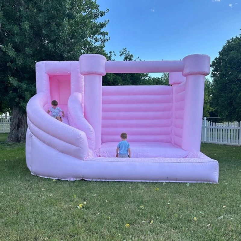 Water Slide Inflatable - Castillo Inflable Rosa Personalizado con Tobogán