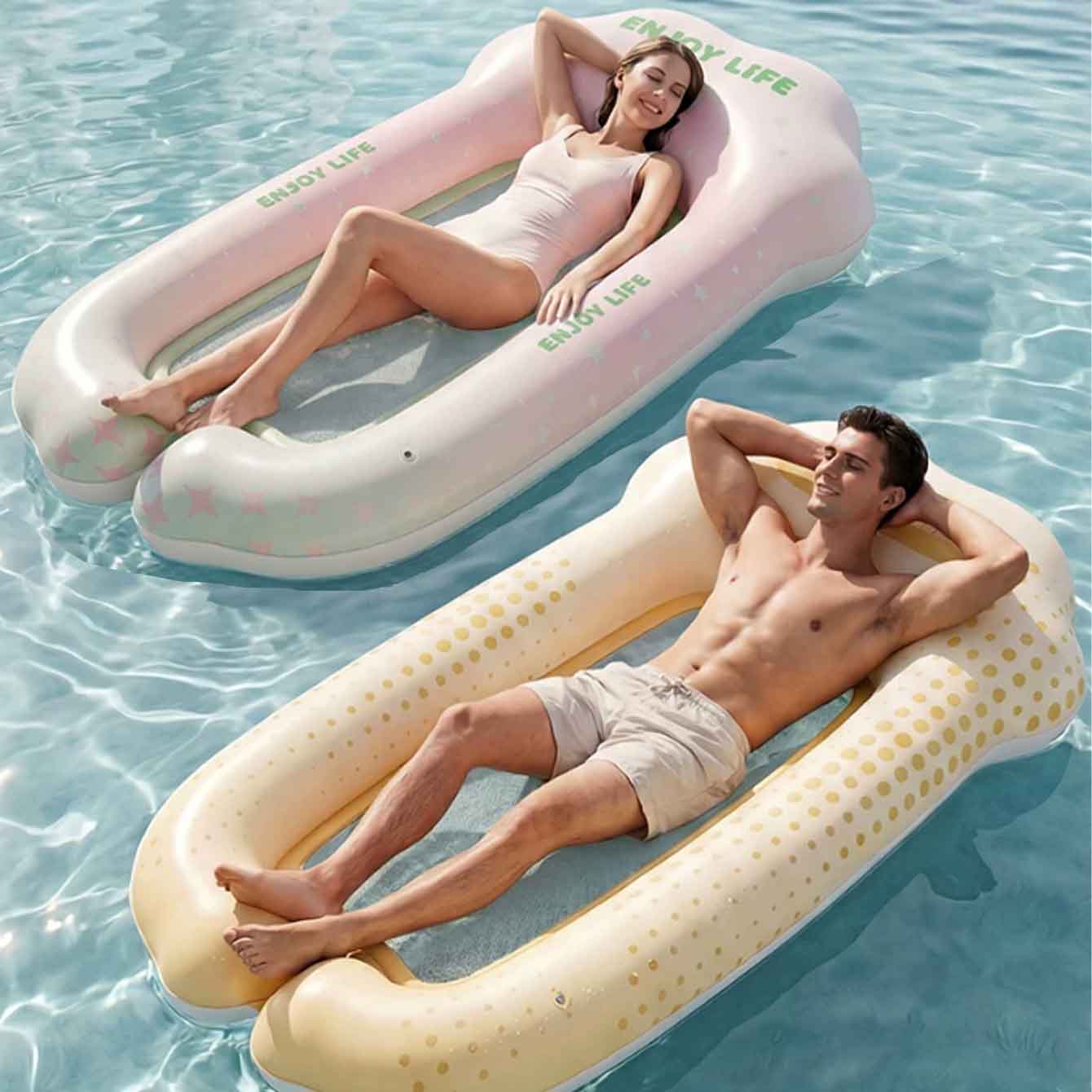 Pool Lounger Inflatable - Hamaca Flotante Inflable para Piscina, Tumbona