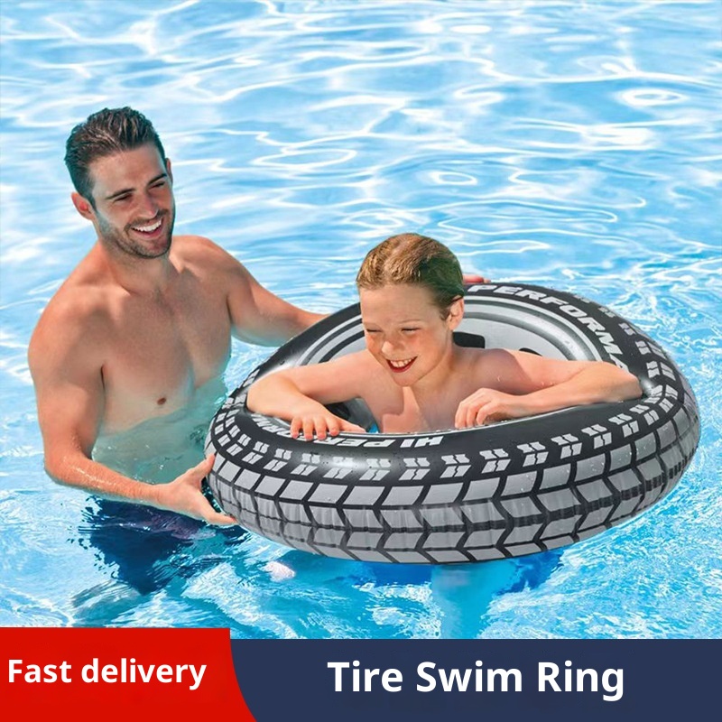 Pool Float Ring Inflatable - Flotador inflable con forma de neumático,
