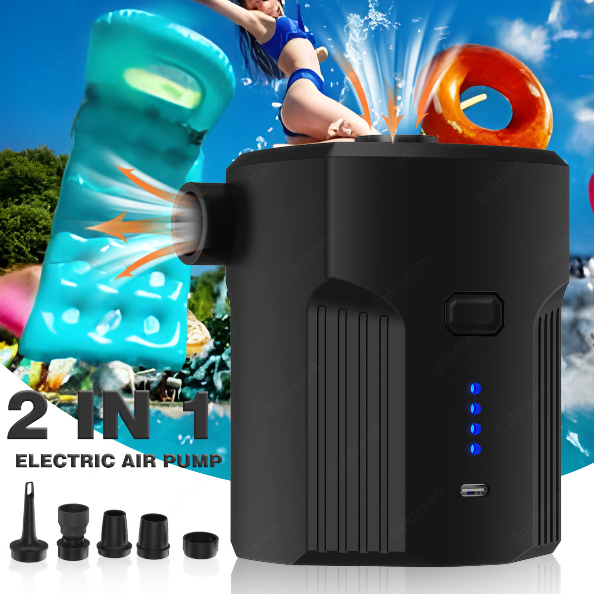Pool Lounger Inflatable - Bomba de aire eléctrica portátil para