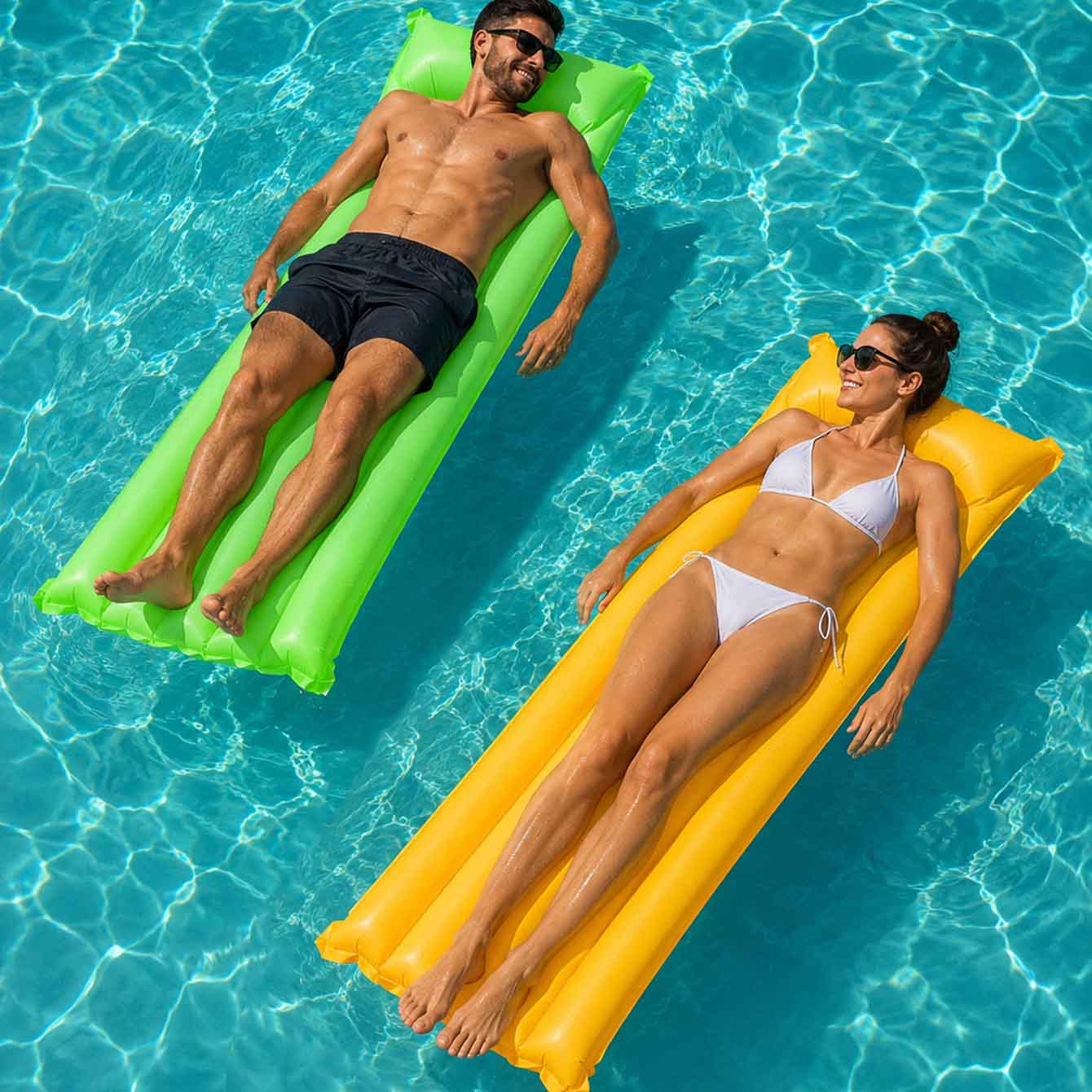 Pool Float Ring Inflatable - Colchón inflable para piscina, cama flotante,