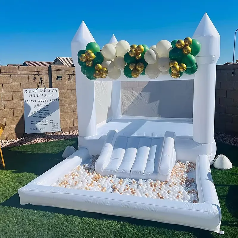 Water Slide Inflatable - Castillo Inflable Blanco de 20264m para