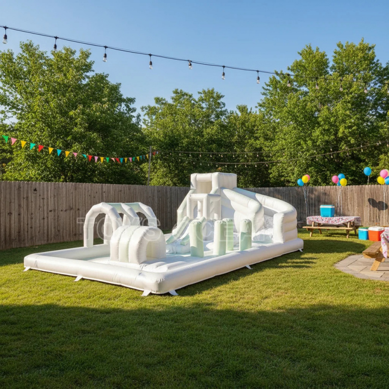 Water Slide Inflatable - Circuito de Obstáculos Inflable Comercial con