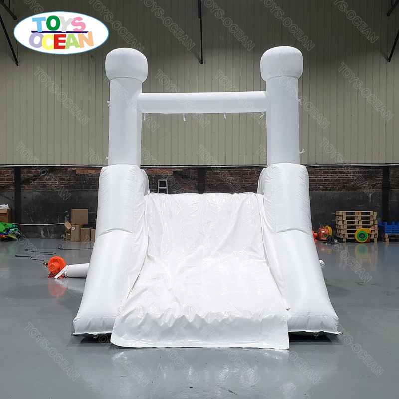 Water Slide Inflatable - Tobogán Acuático Blanco Personalizado para Patio