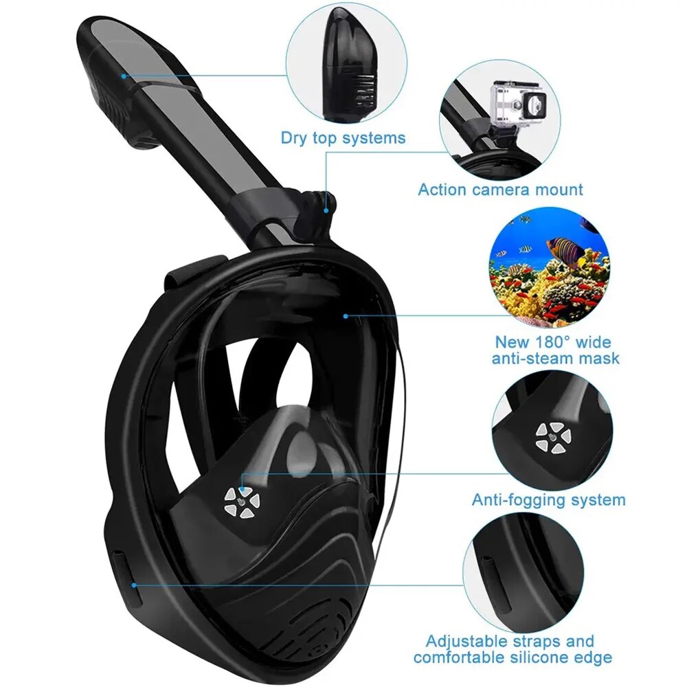 Esnórquel subacuático, cara co - Snorkel Mask Full Face reseña y precio