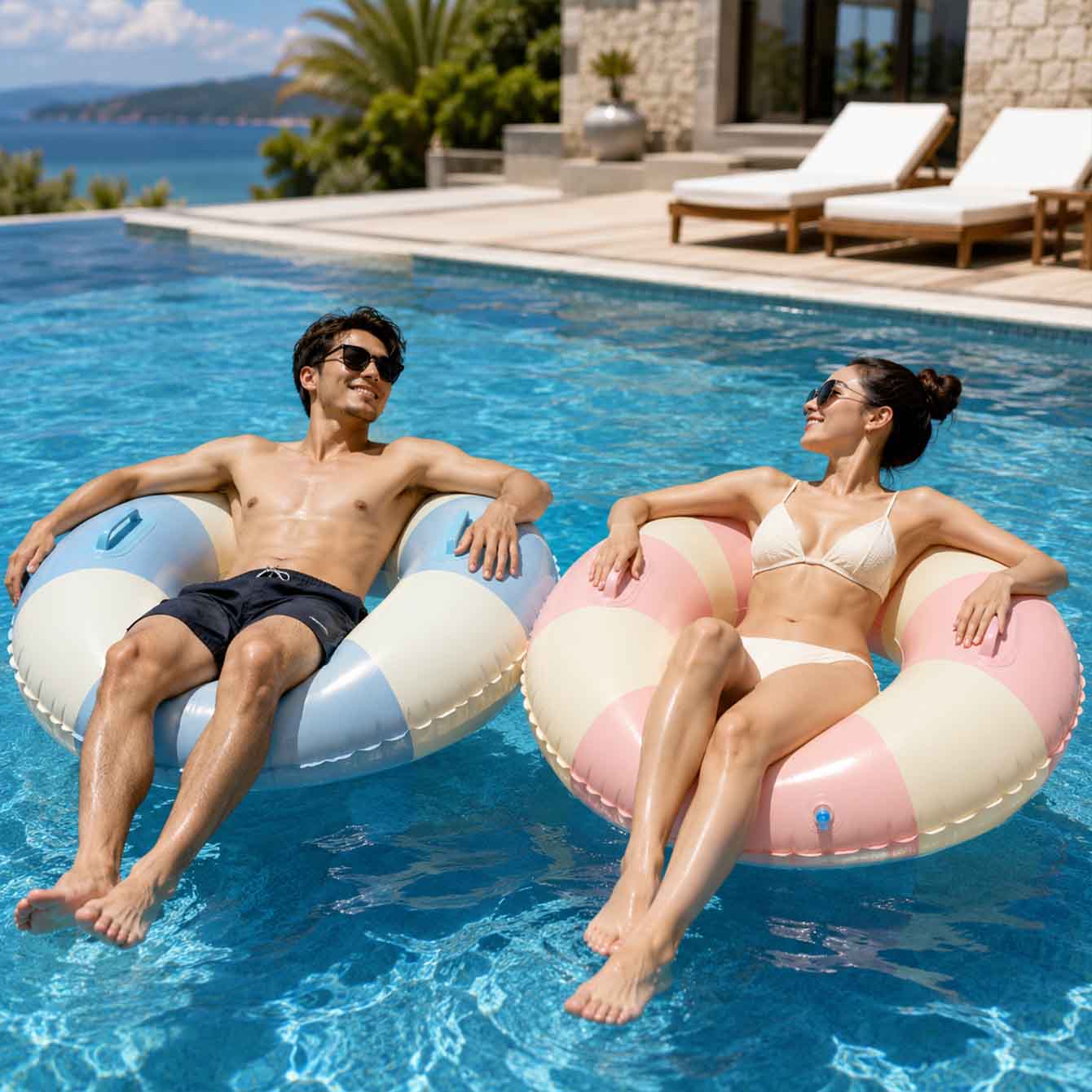 Flotador Inflable con Asas par - Pool Float Ring Inflatable reseña y precio