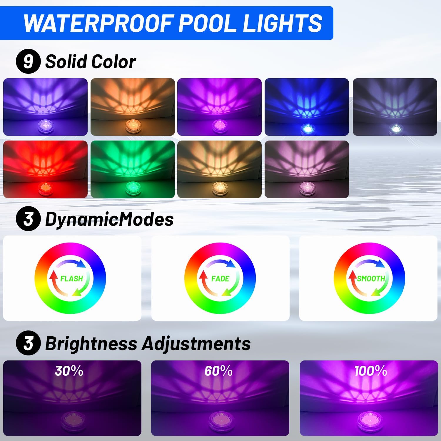 Luces de piscina, flotantes re - Pool Light Solar Rechargeable reseña y precio