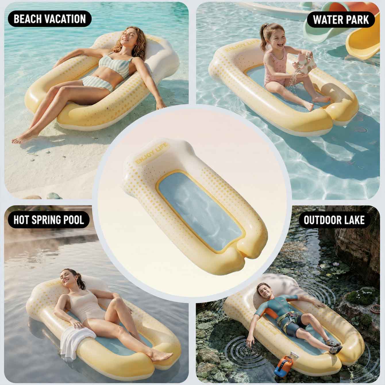 Hamaca Flotante Inflable para  - Pool Lounger Inflatable reseña y precio