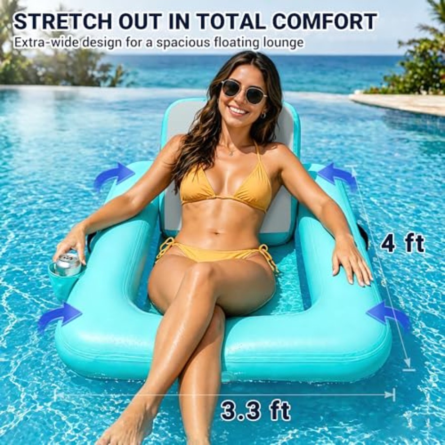 Sillas Flotantes con Respaldo, - Pool Lounger Inflatable reseña y precio