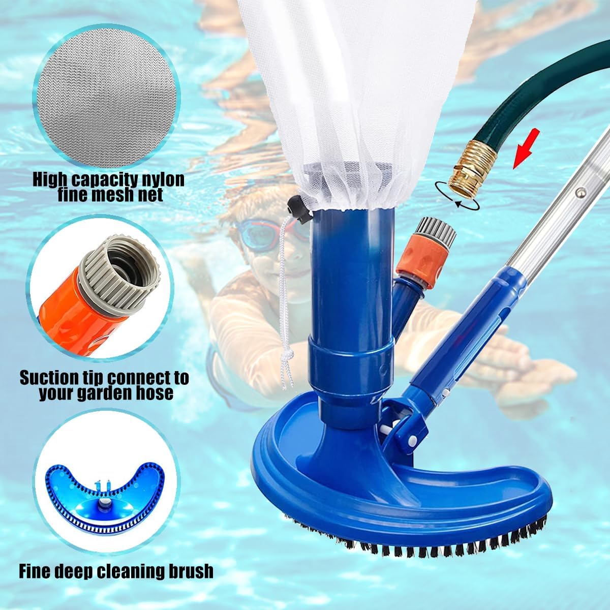 Aspiradora de piscina de 60 pu - Pool Vacuum Manual reseña y precio